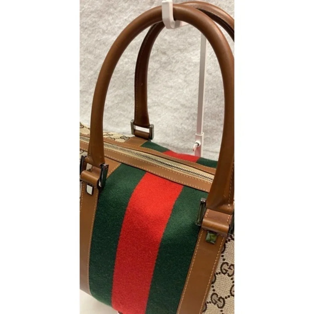 GUCCI x Ltd Ed. Vintage Boston Bag / GG Monogram Canvas Gucci Web! EUC Numbered